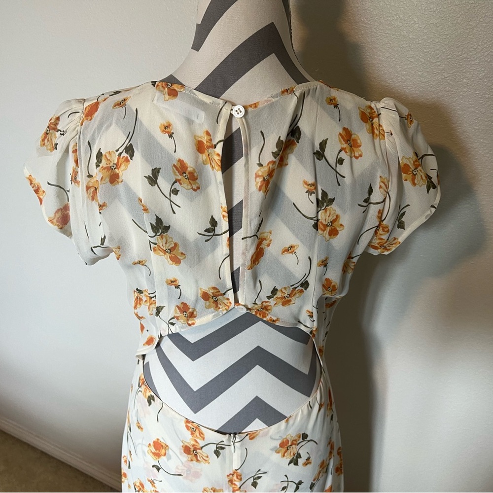 Reformation Floral Maxi Dress - Cream and Orange - Picture 7 of 7